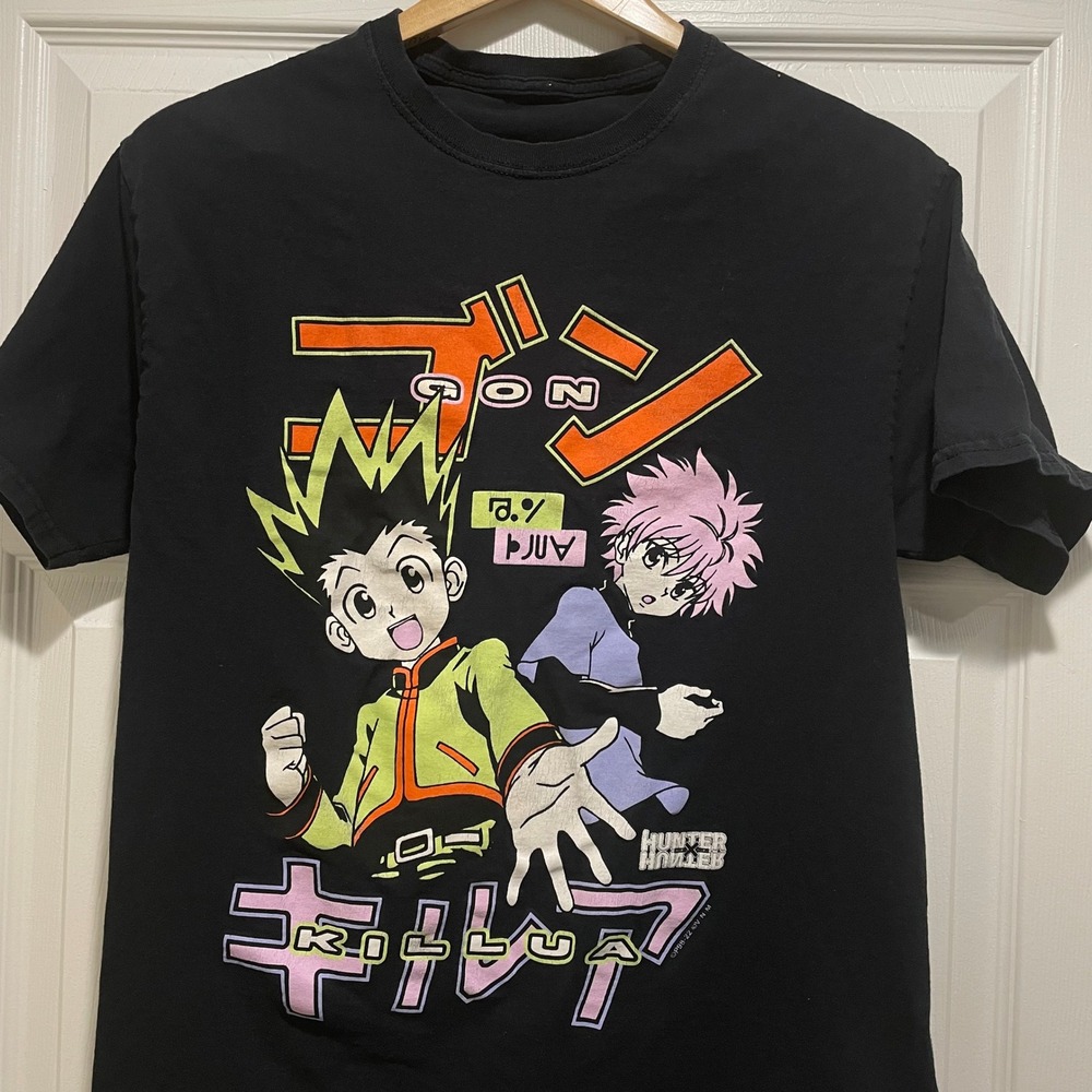 Hunter x Hunter Graphic T-Shirt Black Mens S Gon Killua Anime Vintage Y2K Tee